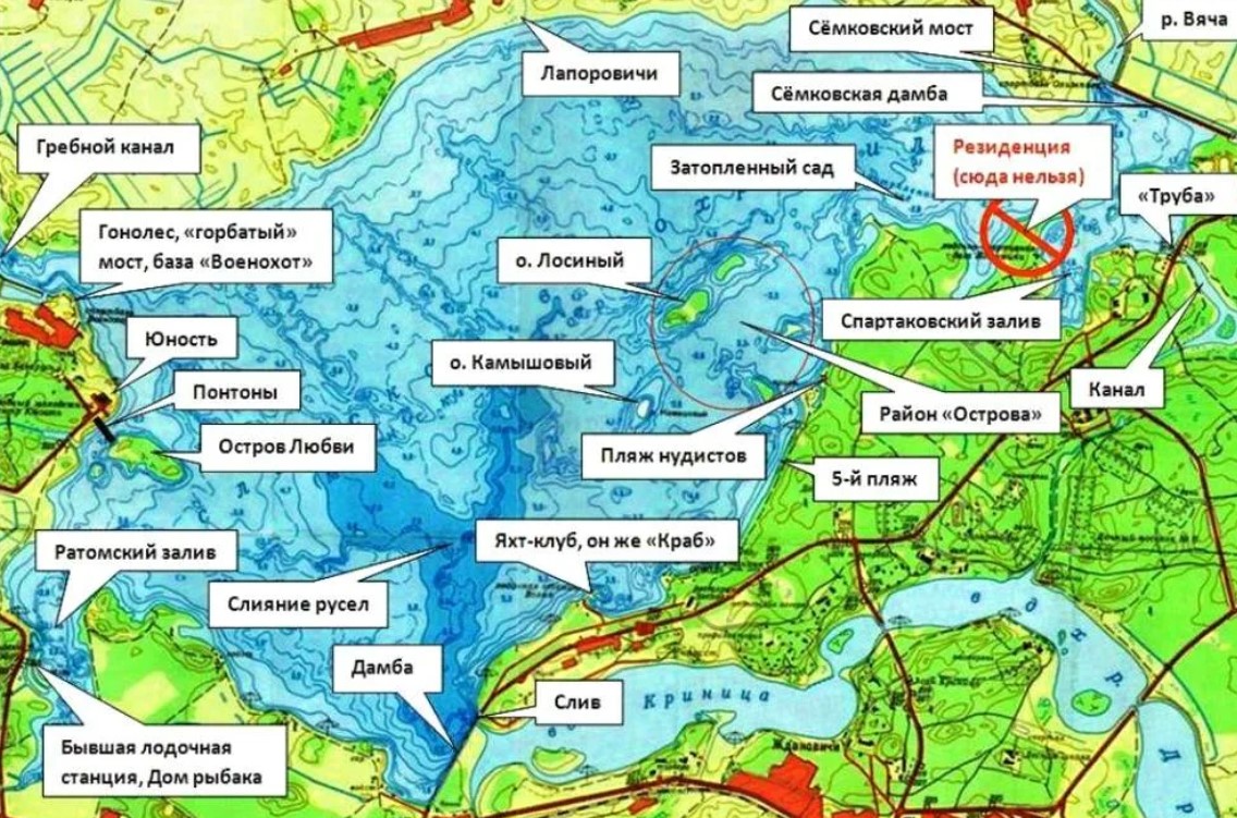 Минском море на карте